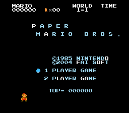Paper Mario Bros Title Screen
